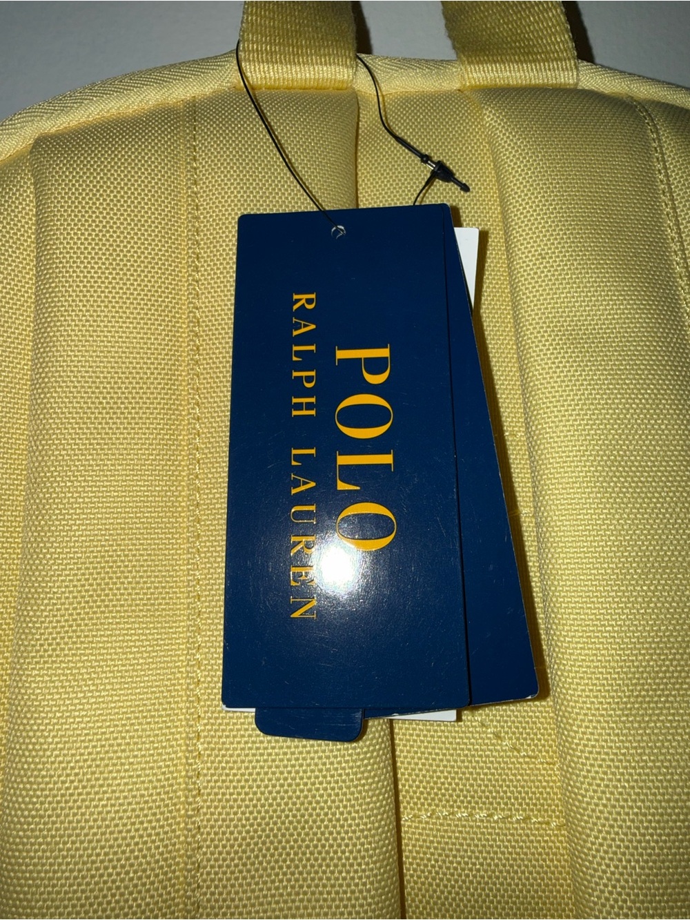 🆕 Polo Ralph Lauren Polo Bear Backpack Yellow Resort Gold Canvas Laptop Bookbag - Picture 5 of 7